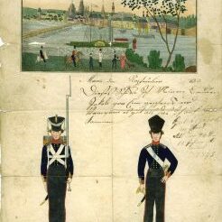 Sehr schöne Motivpostkarte eines älteren Bruders von Jakob Göddertz aus der Garnison in Mainz, 1835